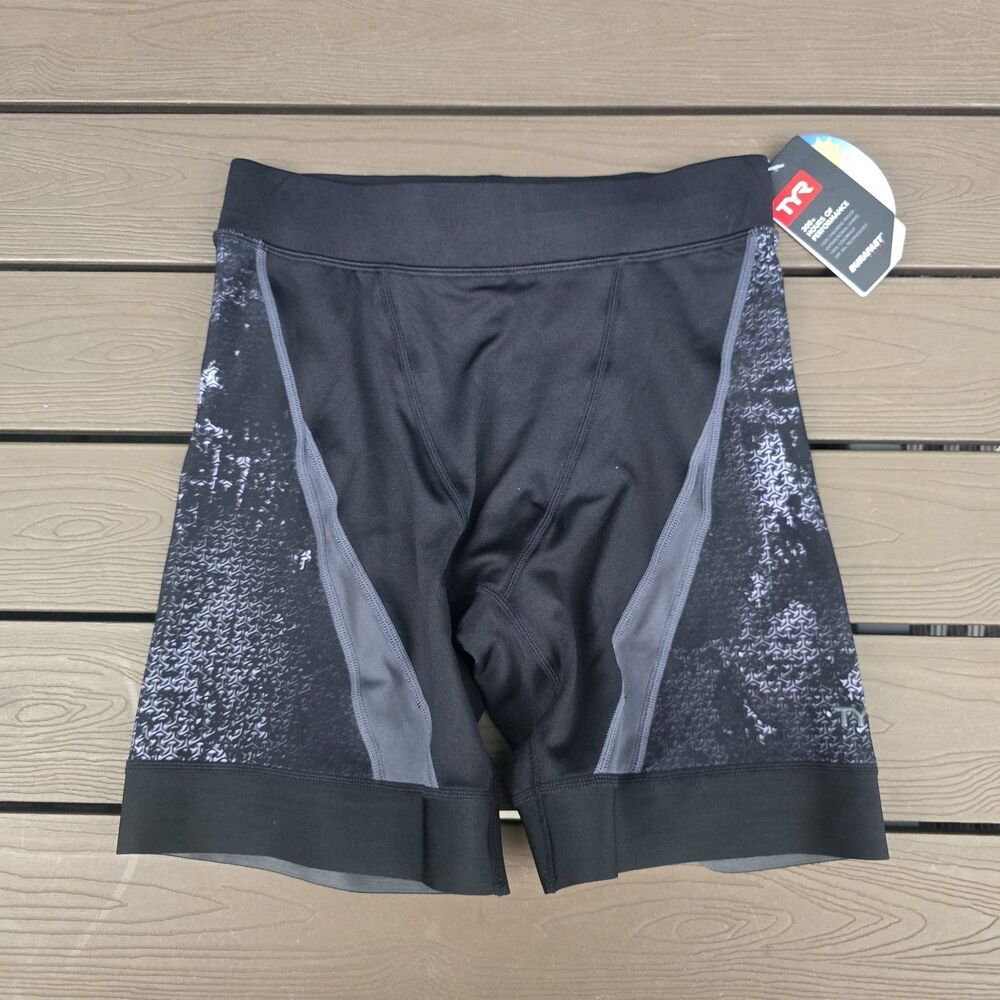 TYR Men’s 6.5 Grey/Black Splice Workout Swim Jammer Sz 32 New
